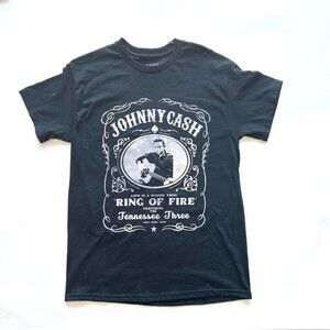ohnny Cash Ring of Fire black and white t-shirt